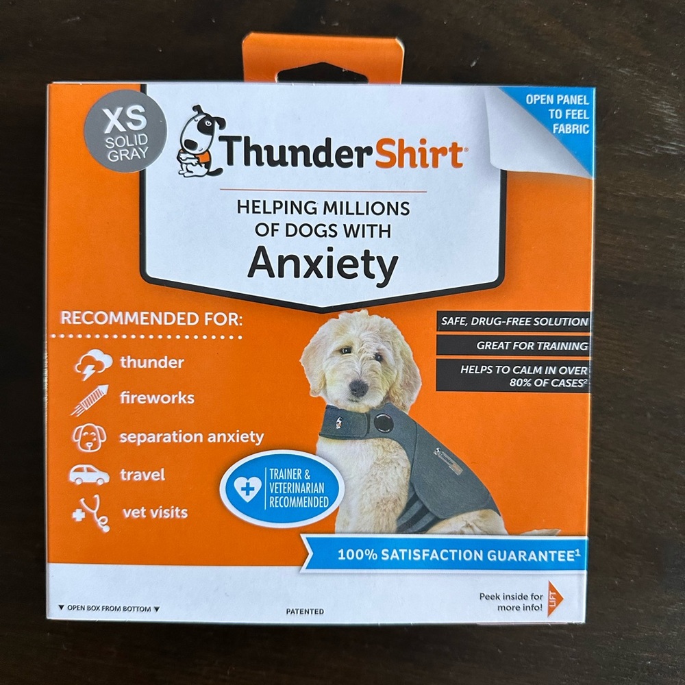 Thundershirt Solid Gray Dog Anxiety Jacket (New in Box)